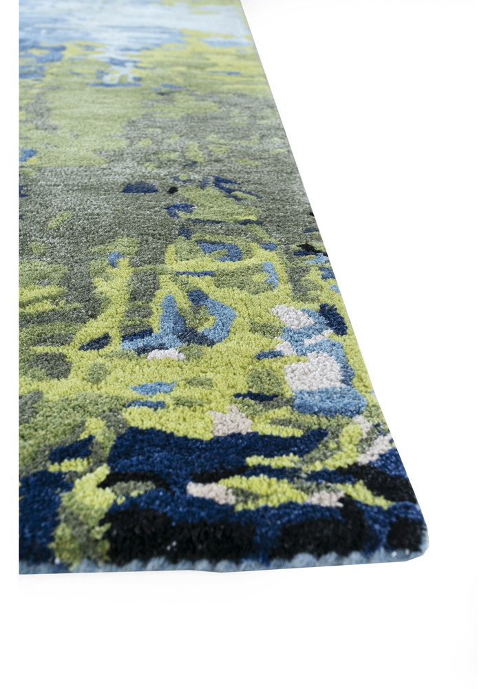 genesis blue wool and viscose hand tufted Rug - Corner genesis blue wool and viscose hand tufted Rug - Corner